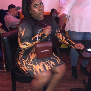 Black midi flames dress 🧡